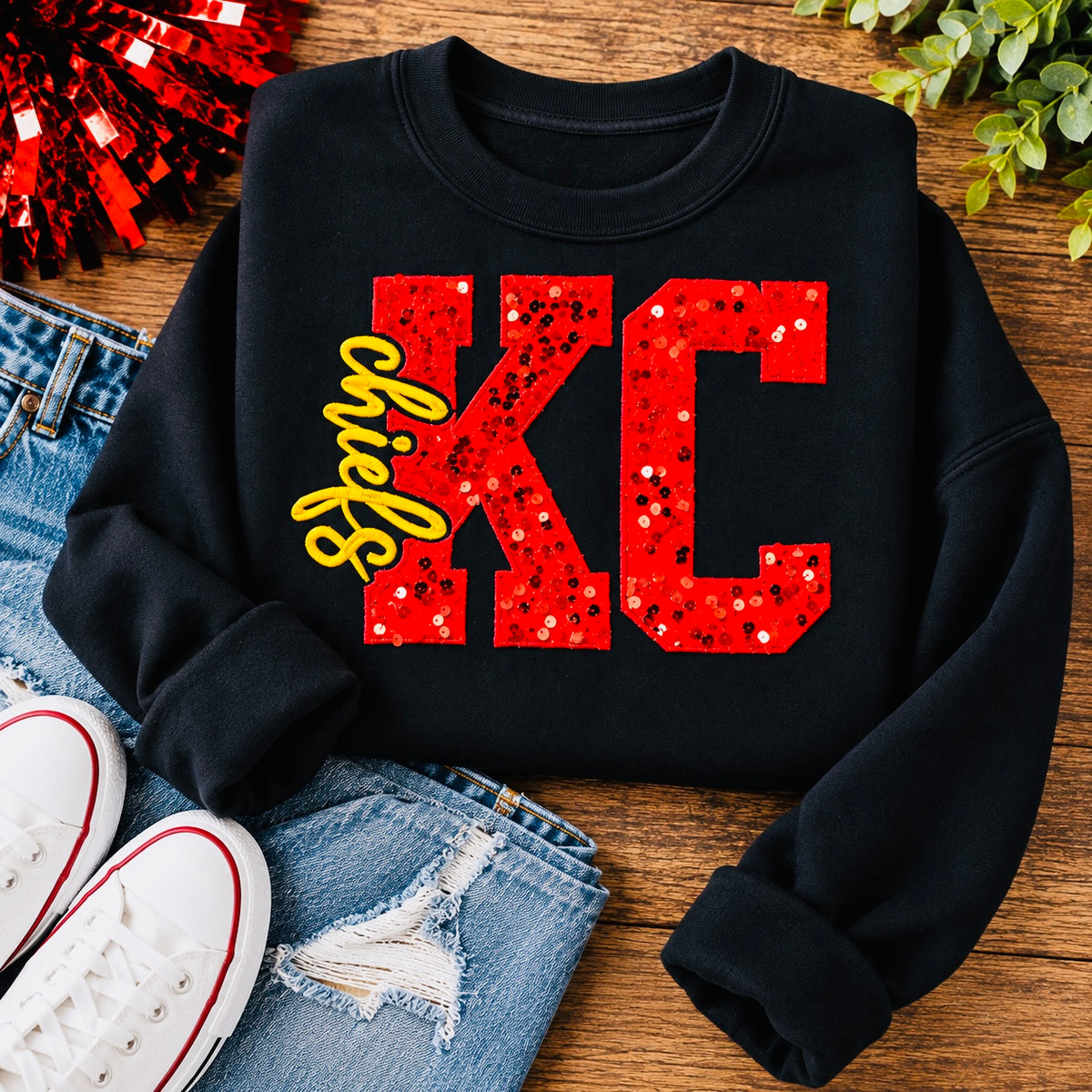 Sport  Team Sequin Crewneck Sweatshirt | Youth & Adult